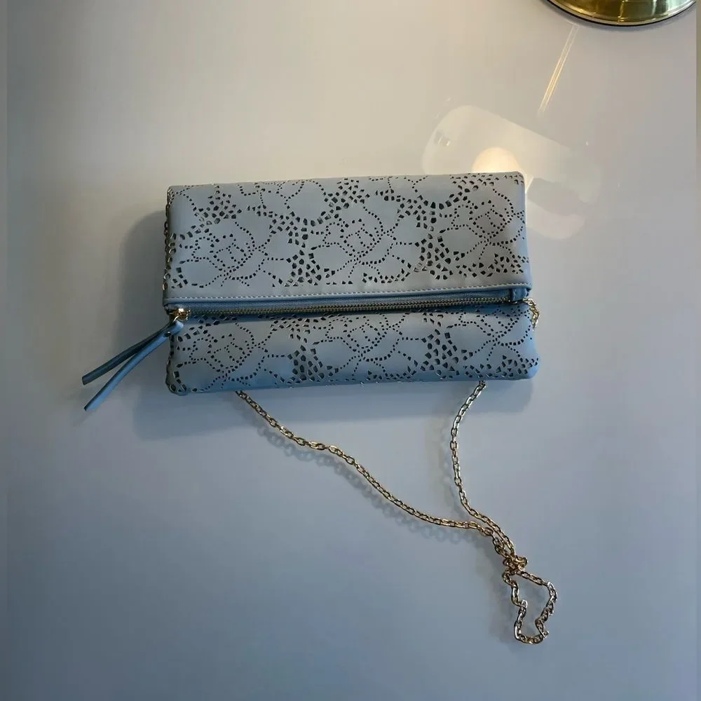 Urban expressions baby blue bag with gold chain